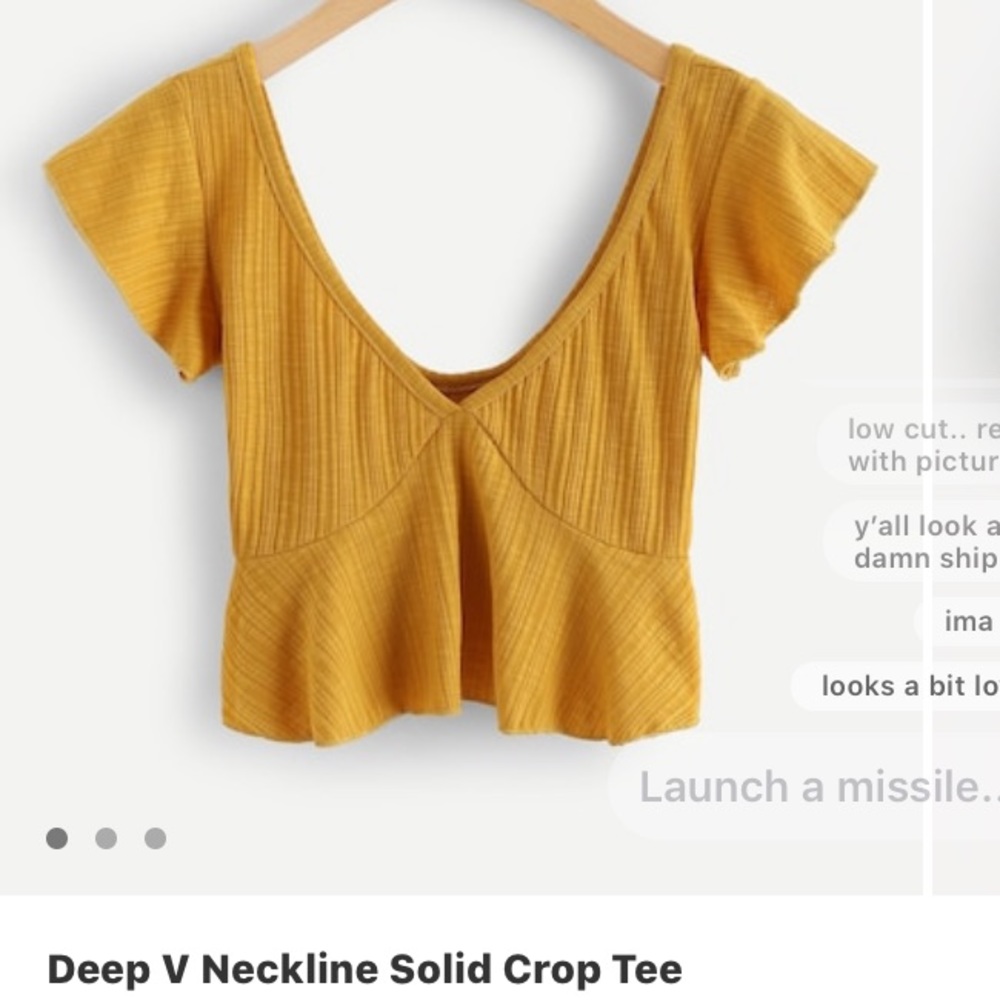 Deep v neck crop top